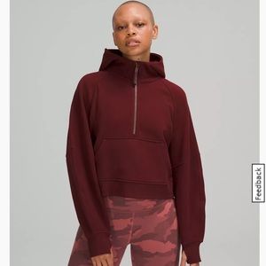 Lululemon scuba oversized half-zip hoodie red merlot